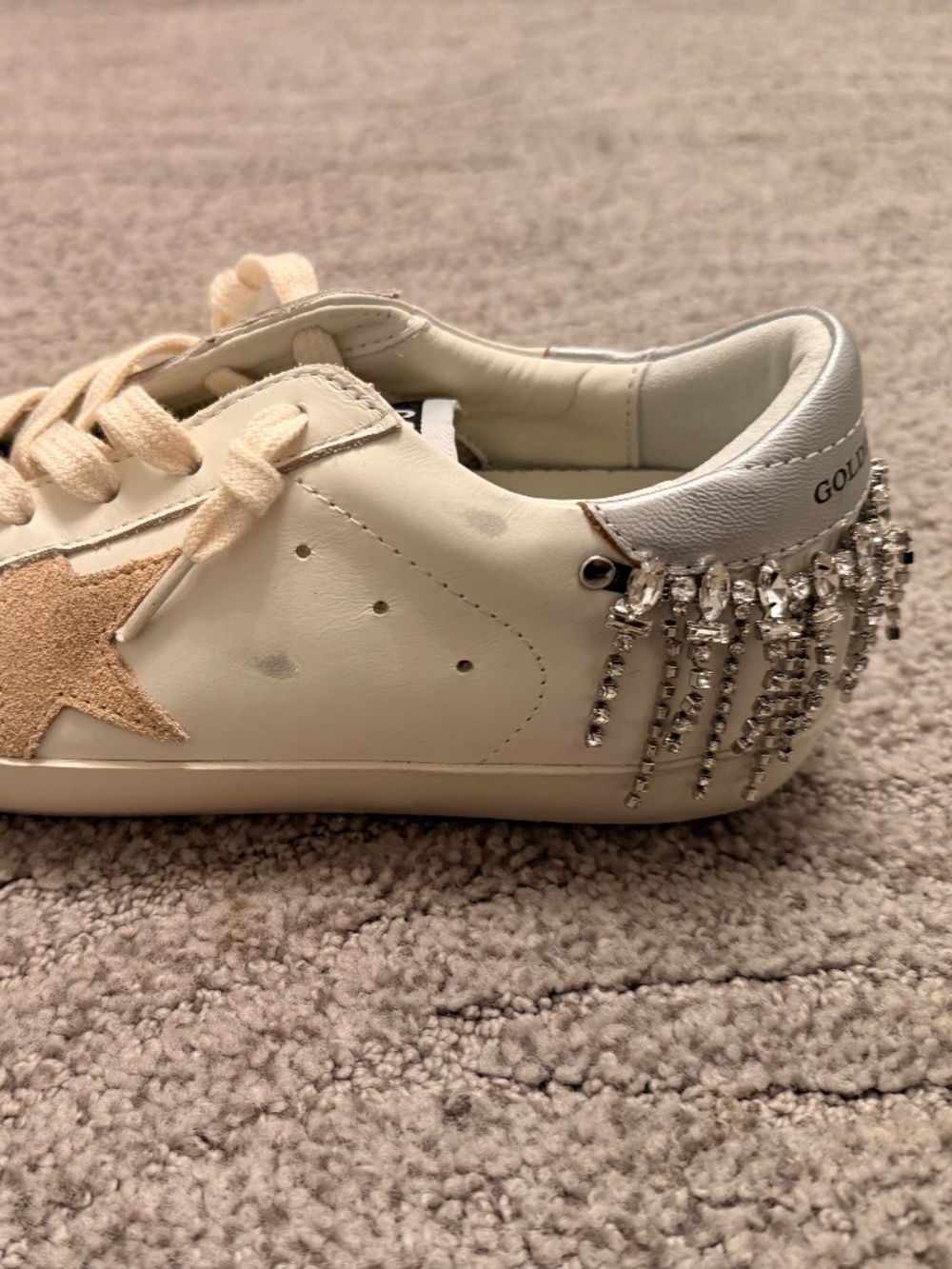 Golden Goose diamond-encrusted flat shoes